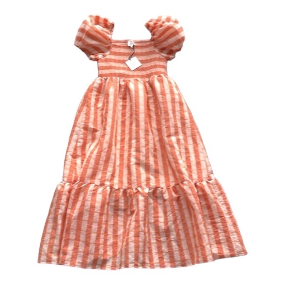 Anthropologie dRA Los Angeles Nicole Midi Dress In Peach Stripe Size Medium NWT - Picture 3 of 8